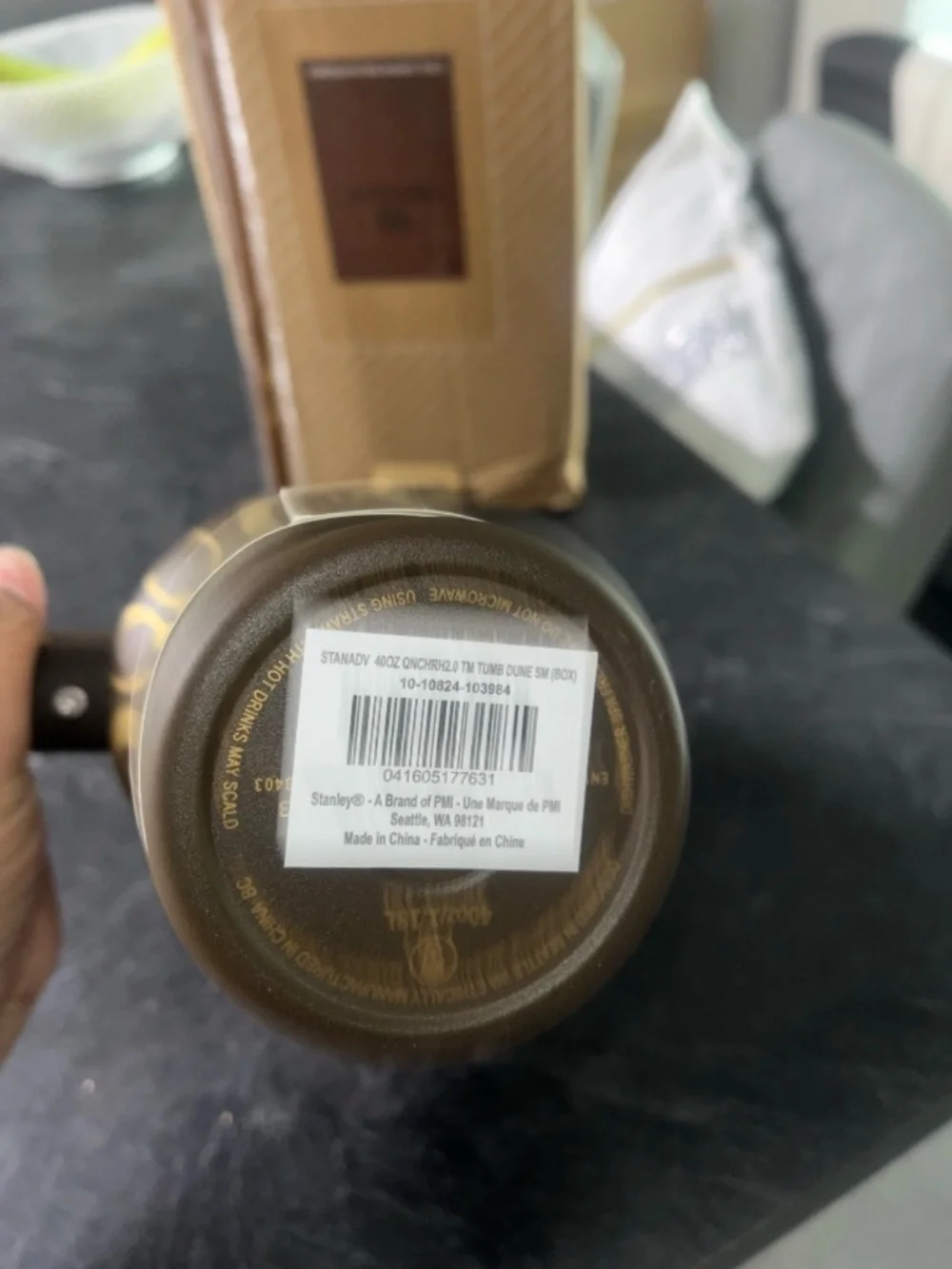 Stanley x Coach Brown and Gold Chocolate Quencher Tumbler with Handle New in - Picture 6 of 6